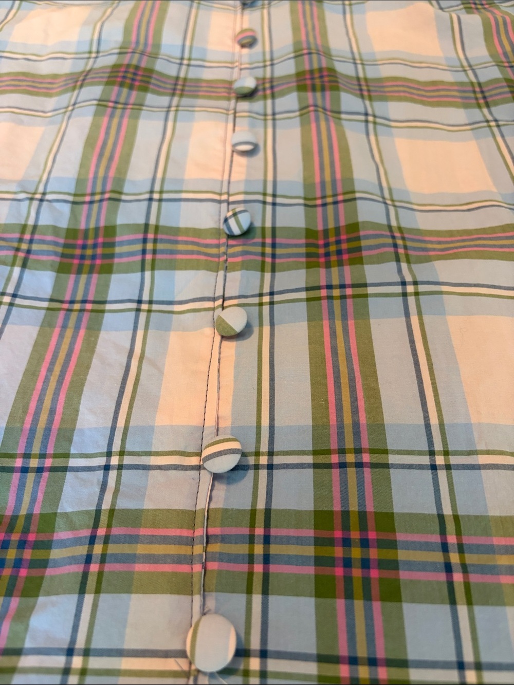 Pink & Blue Plaid Button-Front Midi Dress - Picture 6 of 8